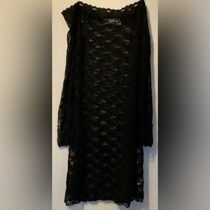 EUCLadies Black see through lace Dress